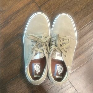 Vans Men's Tan Suede Lace-Up Sneakers GUC 9.5